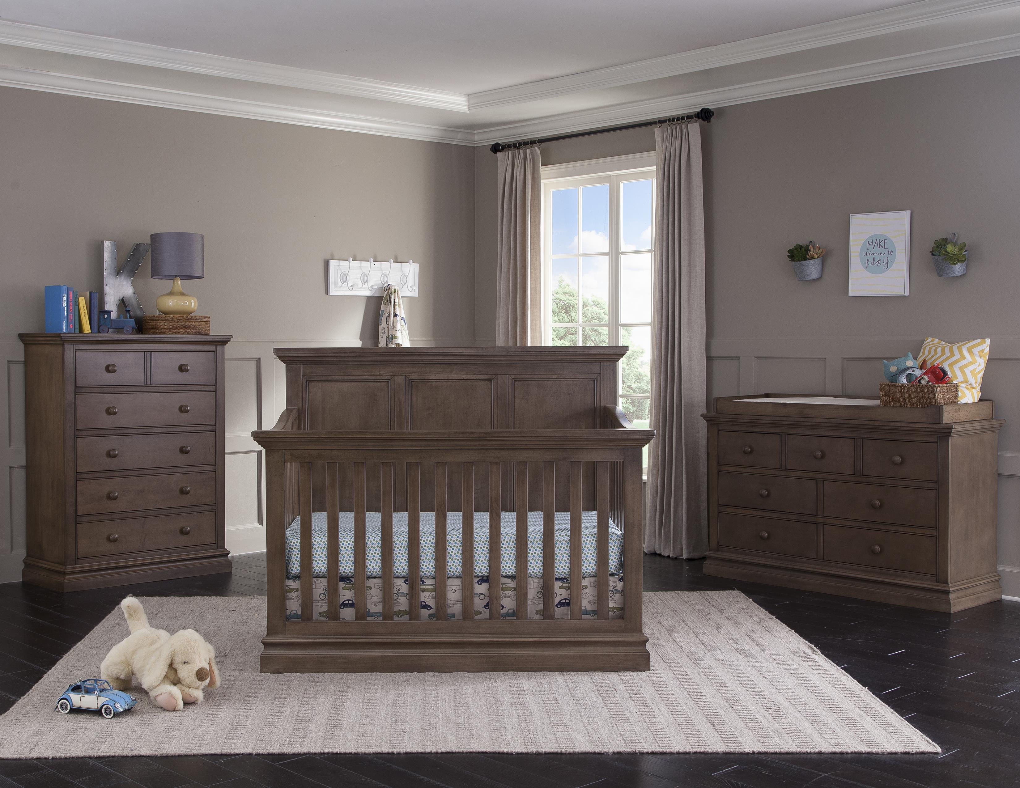 Westwood Design Pine Ridge WDE PR CR 8004NR CAS Casual Convertible Panel Crib with Crown Molding Sheely s Furniture Appliance Bed Crib